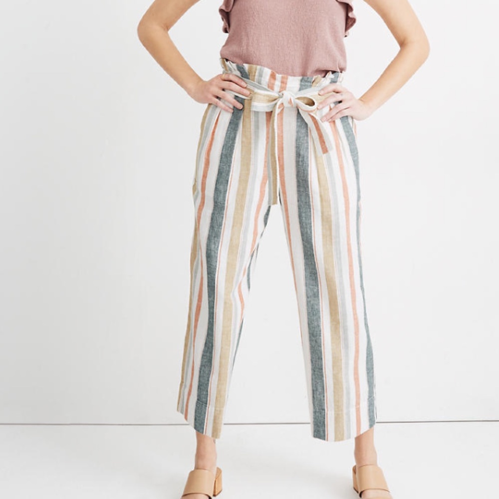 Madewell Tie-Waist Huston Pull-On Crop Pants